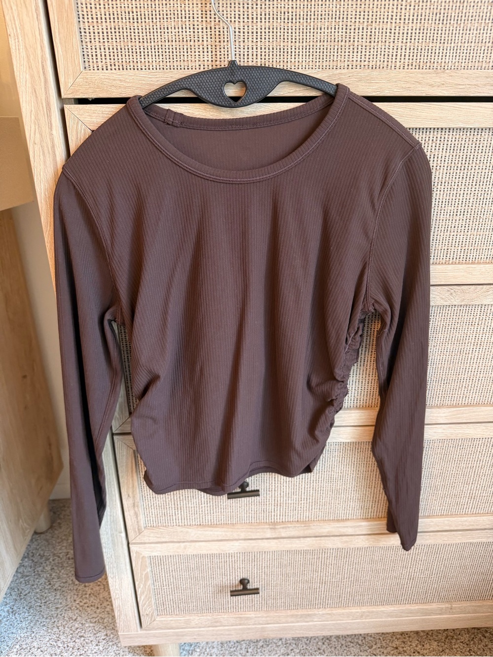 lululemon athletica Chocolate Brown Ribbed Long-Sleeve Top